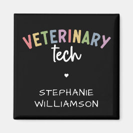 Imán Custom Name Veterinary Tech | Técnico de Vet