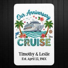 Imán Custom Our Anniversary Faux Embroidery Cruise Door