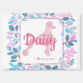Imán Custom Pastel Pink Poodle Silhouette Magnet