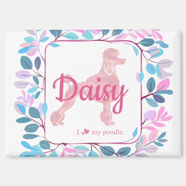 Imán Custom Pastel Pink Poodle Silhouette  Magnet (Anverso)