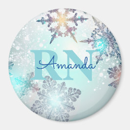 Imán Custom Personalized Blue Name RN Nurse