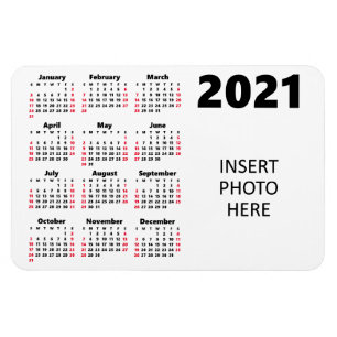 Imán Custom Photo 2021 Calendar   Custom Color Weekends