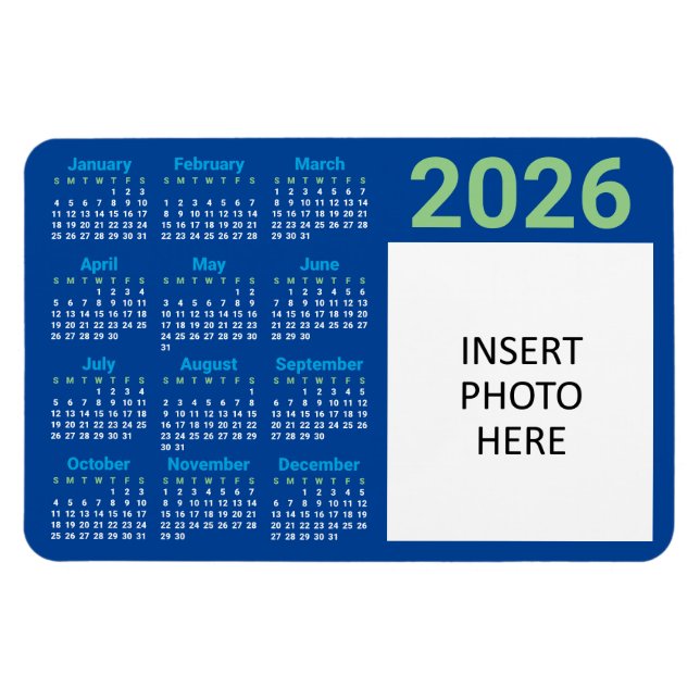 Imán Custom Photo 2026 Calendar Magnet (Horizontal)