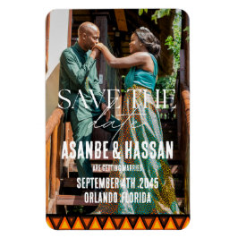 Imán Custom Photo African Ethnic Wedding Save the Date 