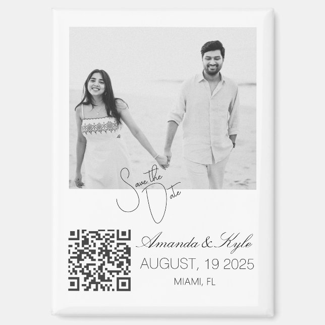 Imán Custom Photo editable Wedding Save the Date magnet (Anverso)