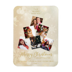 Imán Custom Photo Family Christmas Tree Happy New Year