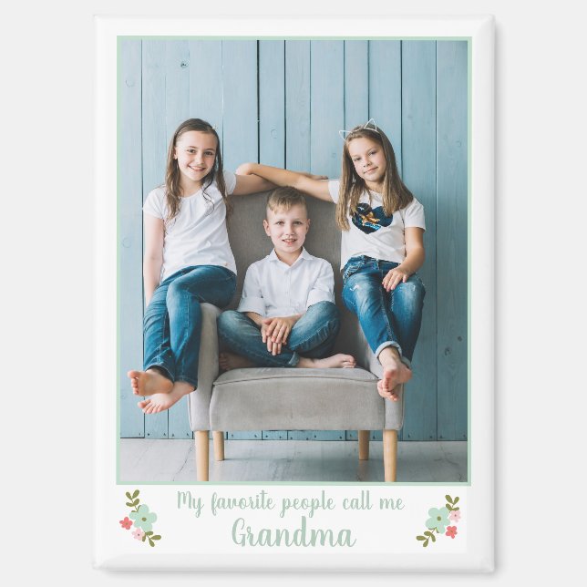 Imán Custom Photo Favorite People Call Me Grandma (Anverso)