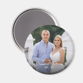 Imán Custom Photo Romantic Keepsake with Names & Date