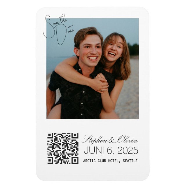 Imán Custom Photo Save the Date Wedding magnet (Vertical)