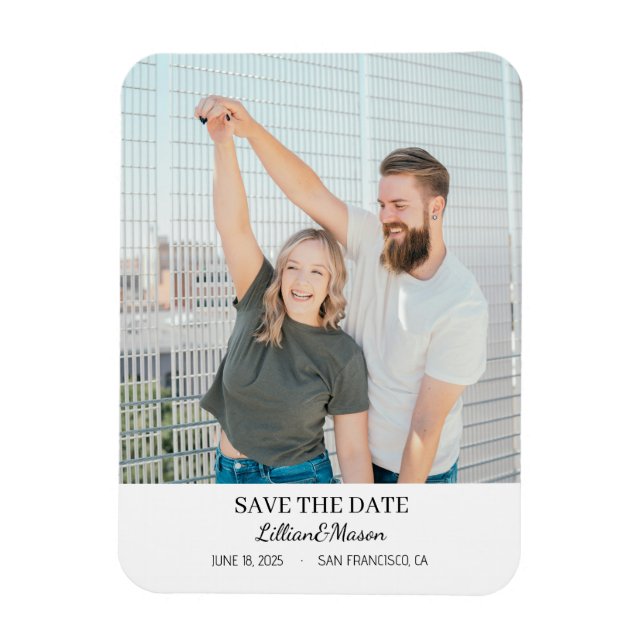 Imán Custom Picture Save the Date fridge magnet (Vertical)