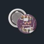 Imán Custom Purple Teen Girl Birthday Photo Collage<br><div class="desc">Turn special memories into a lasting keepsake with this custom purple scrapbook-style birthday photo collage magnet. Designed with a fun torn-paper scrapbook aesthetic, playful stars, layered textures, and colorful cut-out lettering spelling “Happy Birthday, ” this magnet transforms favorite moments into a meaningful decoration. The design allows you to upload 8...</div>