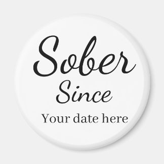 Imán Custom “Sober Since” Keychain - Sobriety Date 