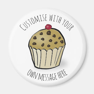 Imán Custom Text Cute Mini Muffin