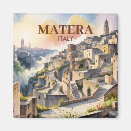 Imán Custom Text Matera Italy Travel Sassi di Matera