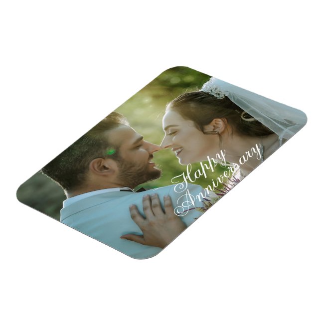 Imán Customizable Happy Anniversary Photo Magnet Design (Lado Izquierdo)