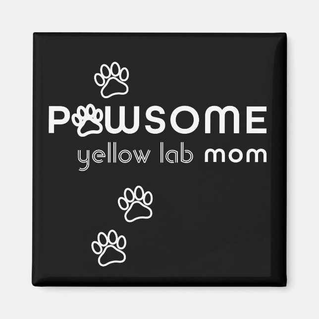 Imán Customizable Pawsome Dog Mom Car Magnet (Frente)