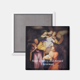 Imán Customizable Vintage Nativity Christmas 