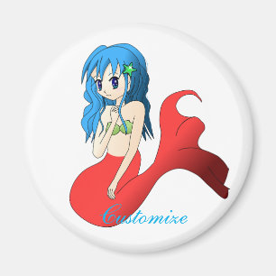 Imán Cuta sirena de cabello azul Thunder_Cove