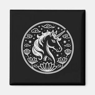 Imán Cute 2026 Unicornio Año del Caballo Lunar Dama Zod