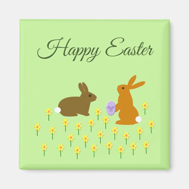 Imán Cute Abundantes de Pascua y Daffodils Personalizad (Frente)