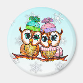 Imán Cute acuarela Owls Kitchen Refrigerador