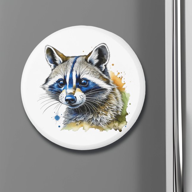 Imán Cute acuarela Raccoon (Subido por el creador)