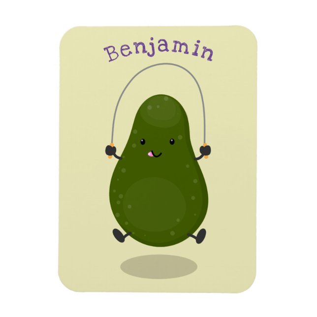 Imán Cute aguacate salto cuerda personalizado ilustraci (Vertical)