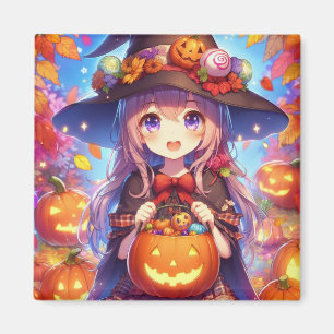 Imán Cute Anime Halloween Witch