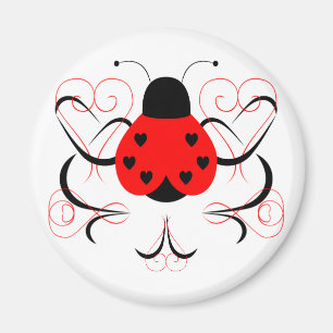 Imán Cute Artsy Heart Ladybug Magnet