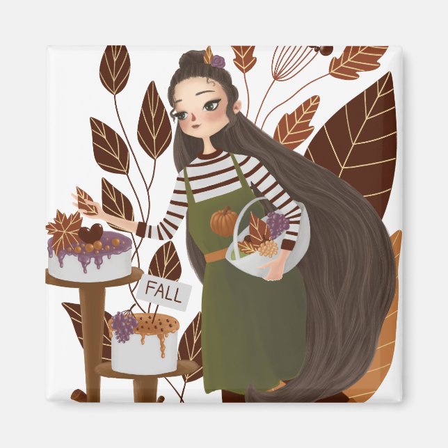 Imán Cute Autumn Baker (Frente)