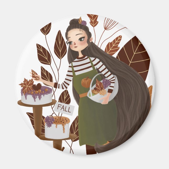 Imán Cute Autumn Baker (Frente)