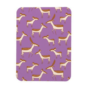 Imán Cute Baby Deer and Family on Lavender Purple