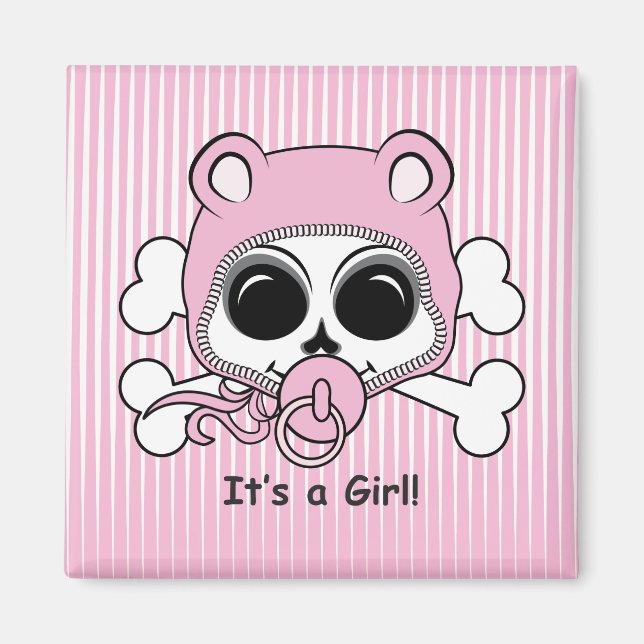 Imán Cute Baby Girl Skull (Frente)