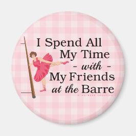 Imán Cute Ballet Barre Funny Ballerina Dancer Gingham