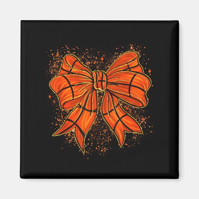 Imán Cute Basketball Coquette Bow Basketball Bow Girls  (Frente)