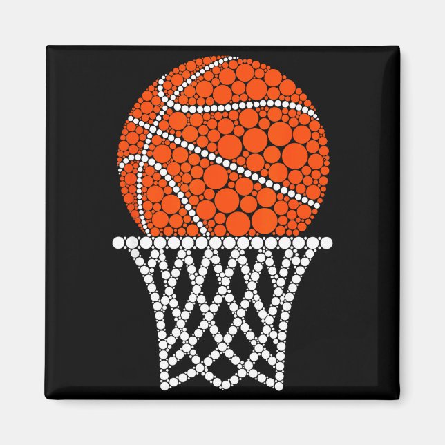 Imán Cute Basketball Polka Dot Art Student Happy Dot Da (Frente)