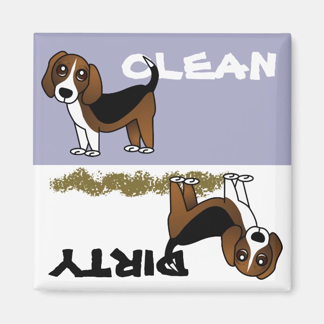 Imán Cute Beagle Clean Dirty Dishlavavajillas Magnet (Frente)