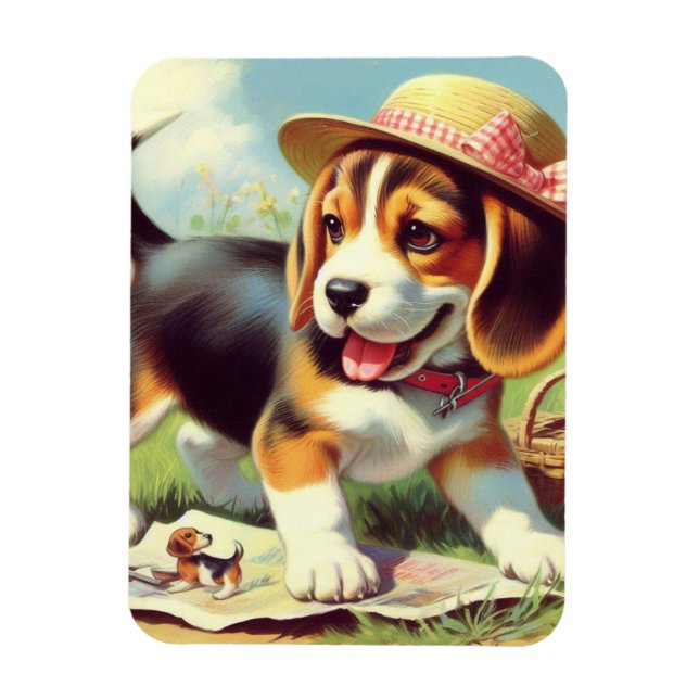 Imán Cute Beagle Pinting (Vertical)