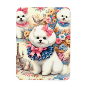 Imán Cute Bichon Frisé Seamless