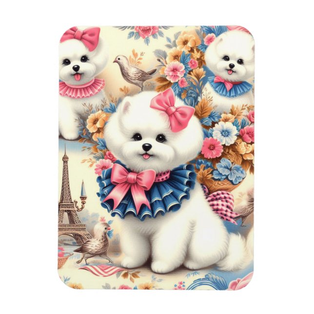 Imán Cute Bichon Frisé Seamless (Vertical)