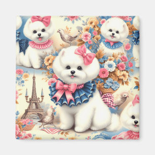 Imán Cute Bichon Frisé Seamless