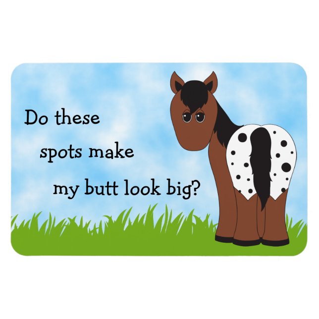 Imán Cute Big Butt Appy Blanket Appaloosa Humor de Caba (Horizontal)