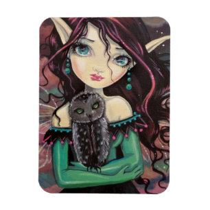 Imán Cute Big-Eye Gothic Fairy and Owl