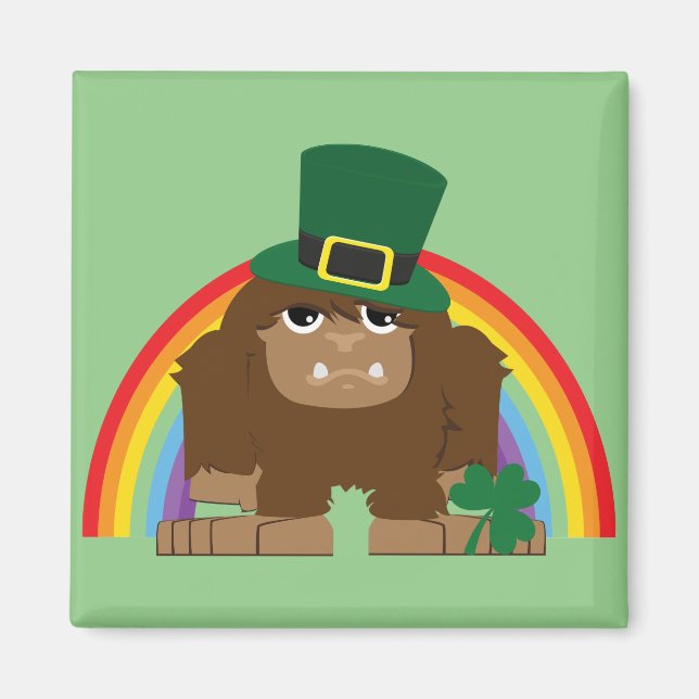Imán Cute Bigfoot Leprechaun (Frente)