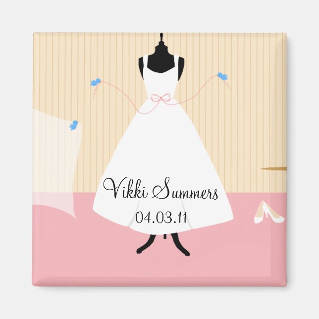 Imán Cute Birds Bridal Shower Magnet (Frente)