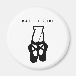Imán Cute Black Ballet Slippers En Pointe