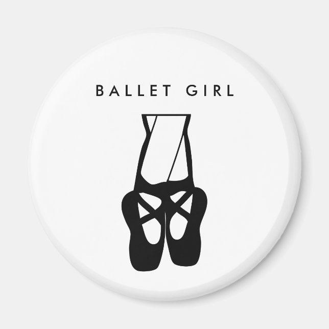 Imán Cute Black Ballet Slippers En Pointe (Frente)