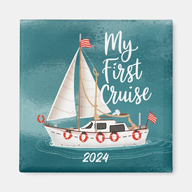 Imán Cute Boat - Mi primer crucero - Personalizado (Frente)