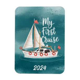 Imán Cute Boat - Mi primer crucero - Personalizado