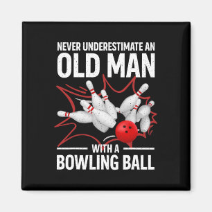 Imán Cute Bowling Mujeres Hombres Abuelo Bowler Equipo 